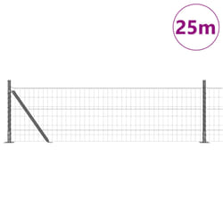 vidaXL Clôture Euro avec 13 Poteaux à Brides 0.4x25 m Acier Galvanisé