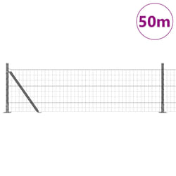 vidaXL Clôture Euro avec 13 poteaux flanqués 0.6x50 m en acier galvanisé