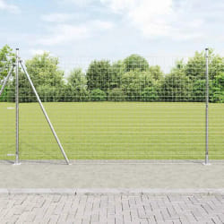 vidaXL Clôture Euro avec 7 poteaux à bride 1,4x10 m en acier galvanisé