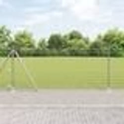 vidaXL Clôture Euro avec 7 poteaux flanqués 1x10 m Acier galvanisé