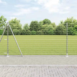 vidaXL Clôture Euro avec 7 poteaux flanqués 1.2x10 m en acier galvanisé