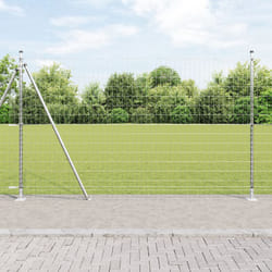 vidaXL Clôture Euro avec 7 poteaux flasques 1.5x10 m acier galvanisé