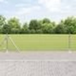 vidaXL Clôture Euro avec 7 Poteaux Flangés 0.4x10 m Acier Galvanisé
