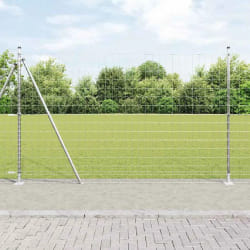 vidaXL Clôture Euro avec 7 poteaux flanqués 1.4x10 m en acier galvanisé