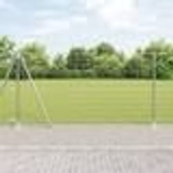 vidaXL Clôture Euro avec 7 poteaux flangés 1.2x10 m en acier galvanisé