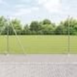 vidaXL Clôture Euro avec 7 poteaux flanqués 1,4x10 m en acier galvanisé