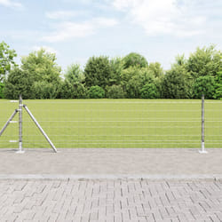 vidaXL Clôture Euro avec 13 poteaux à brides 0,4x25 m Acier galvanisé