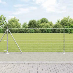 vidaXL Clôture Euro avec 13 poteaux flanqués 0,8x25 m en acier galvanisé