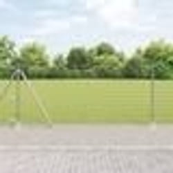 vidaXL Euro Grillage avec 13 Poteaux Flasques 0,8x25 m Acier Galvanisé