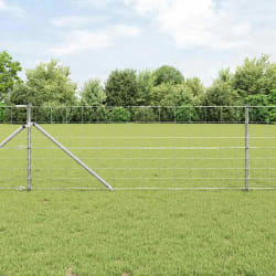 vidaXL Clôture de Champ 0,8x25 m en Acier Galvanisé