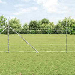 vidaXL Grillage de Champ 1,4 x 25 m En Acier Galvanisé