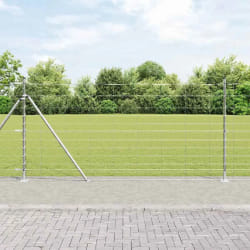 vidaXL Clôture de terrain en acier galvanisé 1,2 x 25 m