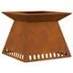 vidaXL brasero 60x60x50 cm acier patiné