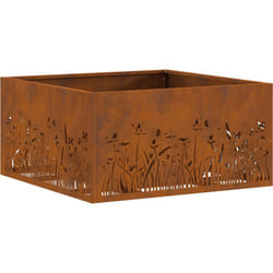 Vidaxl - brasero carré 60x60x30 cm en acier patiné