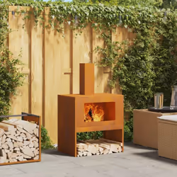 Ce foyer rectangulaire à bois est vraiment le centre des soirées en plein air. À la fois joli et pratique, fait en acier cort ...