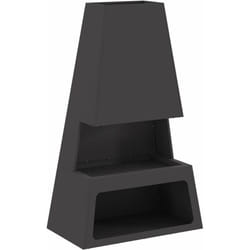 Braise de vieXL avec rangement pour bûches Noir 60x35x100 cm Acier