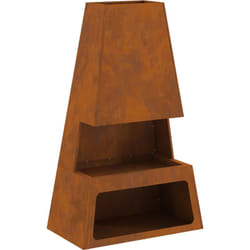Vidaxl - brasero avec rangement pour bûches 60x35x100 cm en acier Weathering
