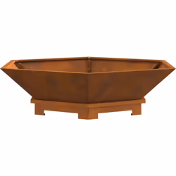 Ce foyer à bois hexagonal a un style minimaliste tout en offrant une solution de chauffage extérieur flexible pour des moment ...