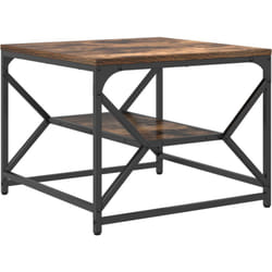 Table basse avec étagère en chêne fumé 51x50x40 cm en bois d'ingénierie Vidaxl