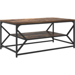 Table Basse avec Étagère Chêne Fumé 90x50x40 cm Bois Mécanisé Vidaxl