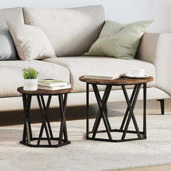 Vidaxl - Table d'appoint 2 pcs Chêne fumé 50 x 50 x 40 cm
