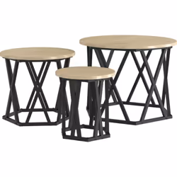 Cet ensemble de tables basses rondes en chêne Sonoma donne une touche moderne à votre intérieur avec son design épuré. Sa for ...