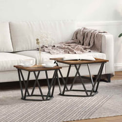 Vidaxl - Ensemble de tables d'appoint 2 pcs Chêne fumé 50 x 50 x 40 cm
