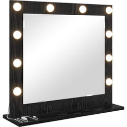 Vidaxl - Miroir de vanité avec lumières led Chêne noir 60x55x18 cm
