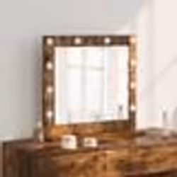 vidaXL Miroir de vanité avec éclairage LED Chêne fumé 60x55x18 cm
