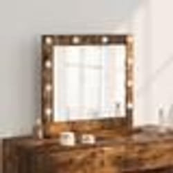 vidaXL Miroir de vanité avec éclairage LED Chêne fumé 60x55x18 cm