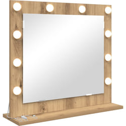 Vidaxl - Miroir de vanité avec éclairage led en chêne artisanal 60x55x18 cm