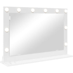 Miroir de coiffeuse avec lumières led Blanc 80x55x18 cm Vidaxl