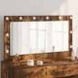 vidaXL Miroir de Maquillage Chêne Fumé Bois, Verre 100 x 55 x 18 cm