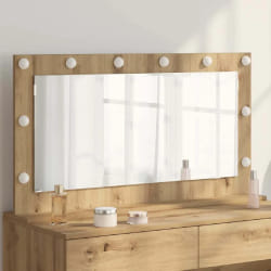 vidaXL Miroir de vanité avec miroir Chêne artisanal 100 x 55 x 18 cm