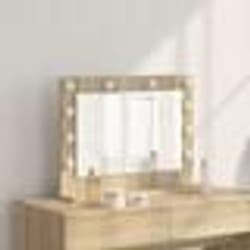 vidaXL Miroir de Maquillage Chêne Sonoma Bois d'ingénierie, Verre Standard