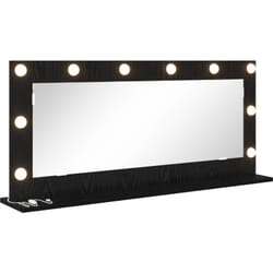 Miroir de coiffeuse avec lumières led Bois noir 100x45x18 cm Vidaxl