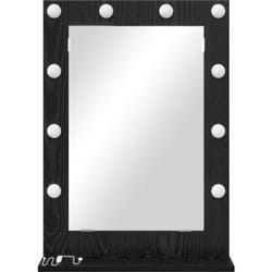 Miroir de coiffeuse avec lumières LED Chêne noir 70x50x18 cm vidaXL