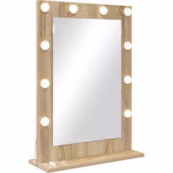 Ce miroir de vanité est un must-have pour ta routine de soin, idéal pour te maquiller ou te préparer. Avec son design en chên ...
