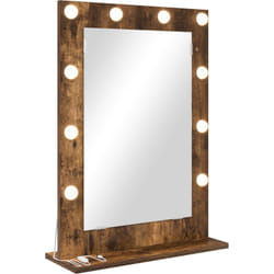 Miroir de vanity Chêne fumé Bois, Verre 70 x 50 x 18 cm Miroir Vidaxl