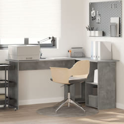 Vidaxl - Bureau gris béton Gris béton Panneau de particules Bureau d'ordi