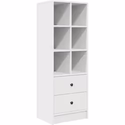 Cette étagère blanche moderne avec tiroirs par vidaXL est le combo parfait entre style et fonctionnalité. Idéale pour ceux qu ...