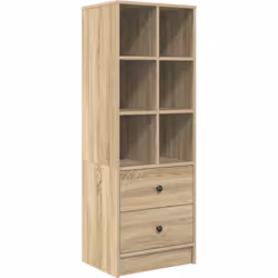 Cette unité de rangement moderne en chêne Sonoma avec tiroirs est une super façon d'ajouter du style et d'organiser votre mai ...
