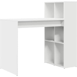 Vidaxl - Bureau d'écriture Blanc Bois d'ingénierie Moyen Rangements