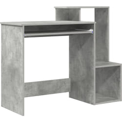 Bureau gris Effet béton Panneau de particules Moyen Rangement Vidaxl