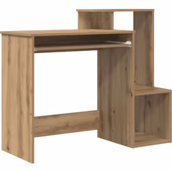 Ce bureau d'ordi ajoute une touche stylée à votre espace de travail, alliant fonctionnalité et look. Avec son fini en chêne d ...