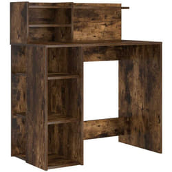 Bureau avec rangement Chêne fumé 90 x 48 x 101,5 cm Vidaxl