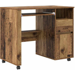 Bureau avec roulettes avec tiroir Bois Ancien 91 x 50 x 77 cm vidaXL