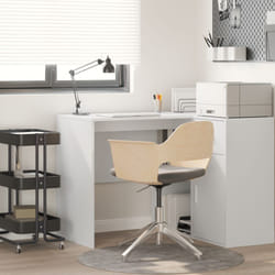 Bureau d'écriture Blanc Bois d'ingénierie Moyen Rangement Vidaxl