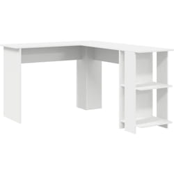 Vidaxl - Bureau d'angle blanc Bois d'ingénierie Grand Rangement