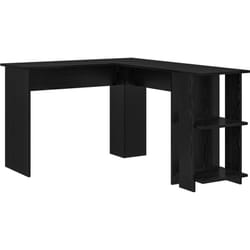 Vidaxl - Bureau d'angle avec rangement avec étagère Chêne noir Moyen mdf